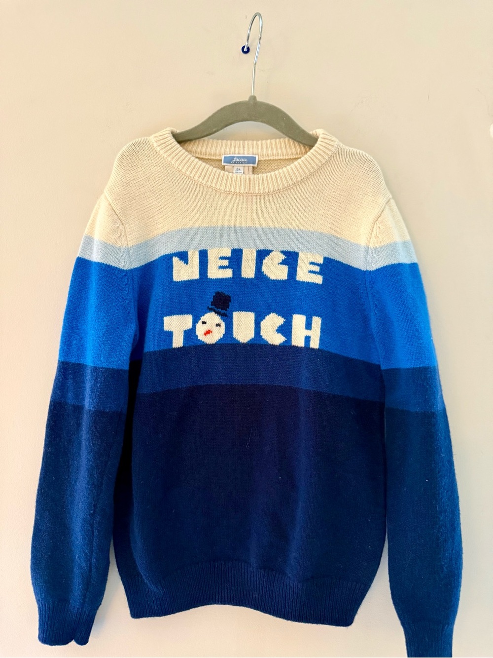 Jacadi Paris Boys 8Y Wool “Neighe Touch” Snowman Sweater NWOT